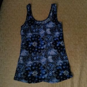 Paisley print blue top by No Boundaries